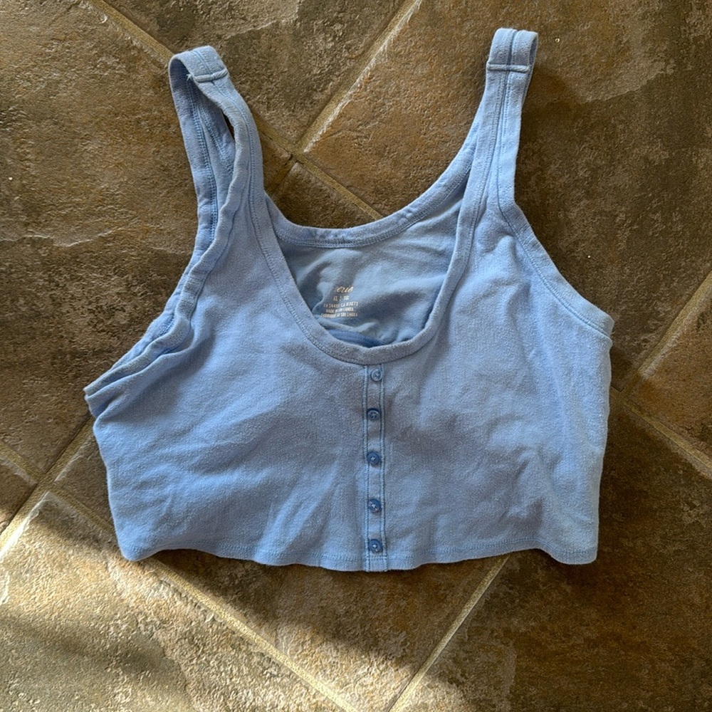 Aerie Crop Henley Tank